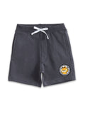 Charcoal Grey Garfield Cool Cat Badge Graphic Kids Shorts-Garfield
