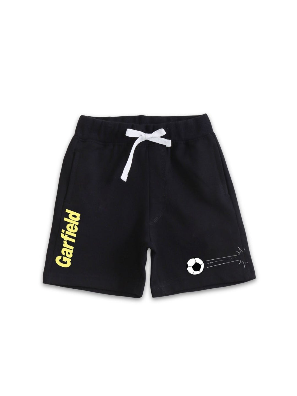 Navy Blue Garfield Soccer Kick Graphic Kids Shorts- Garfield