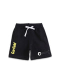 Navy Blue Garfield Soccer Kick Graphic Kids Shorts- Garfield