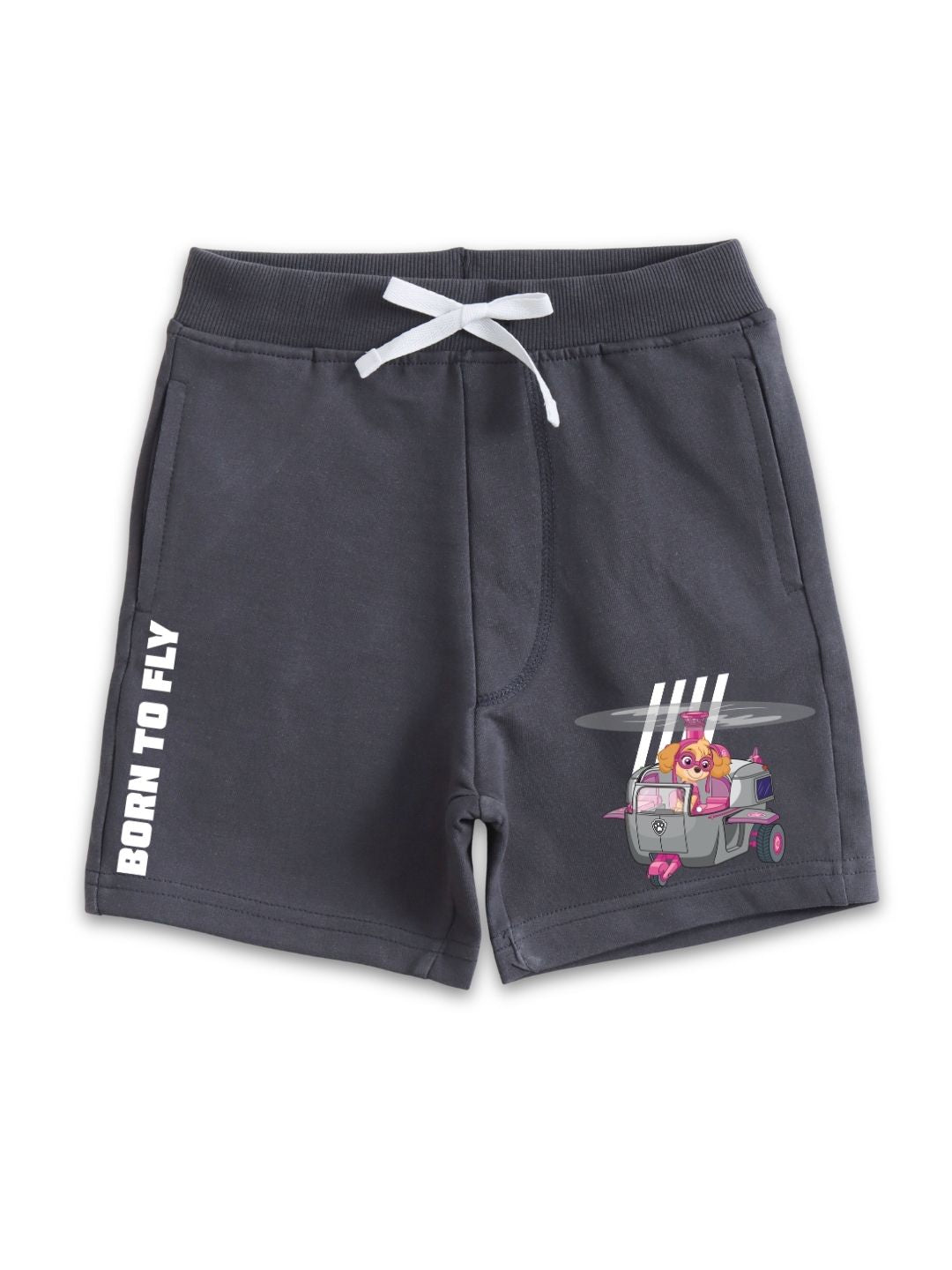 Charcoal Grey Skye Paw Patrol Flying Rescue Girls Shorts