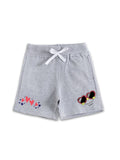 Grey Melange Cute Heart Smile Girls Shorts-Sponge Bob
