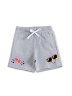 Grey Melange Cute Heart Smile Girls Shorts-Sponge Bob