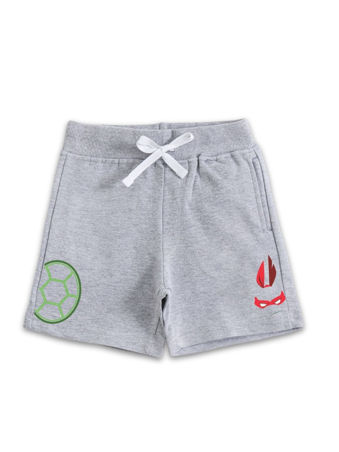 Grey Melange Ninja Turtle Action Play Boys Shorts