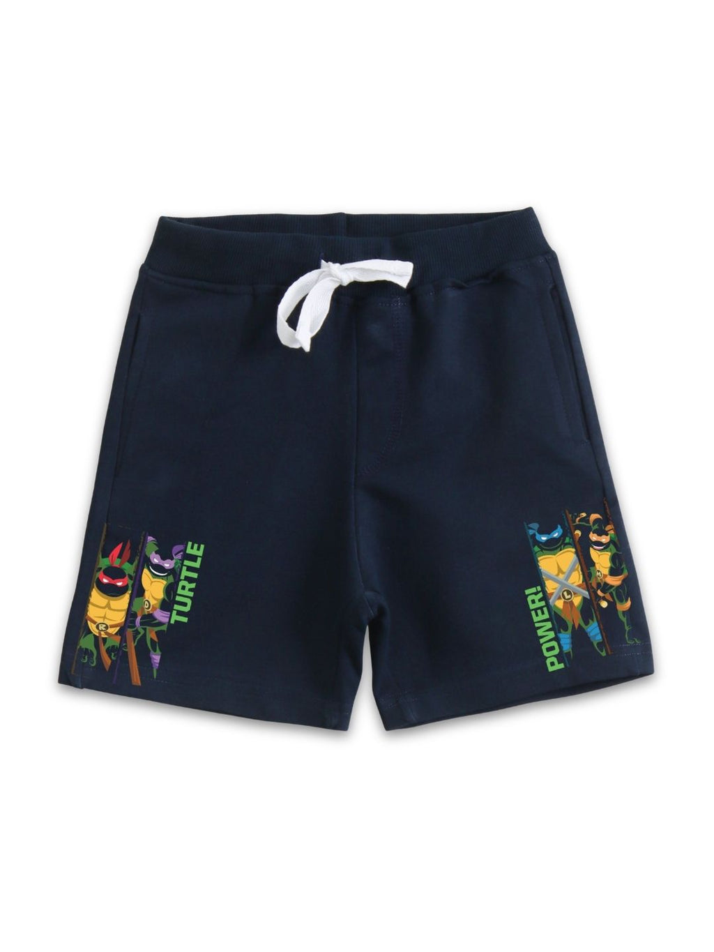 Navy Blue TMNT Turtle Power Ninja Action Boys Shorts