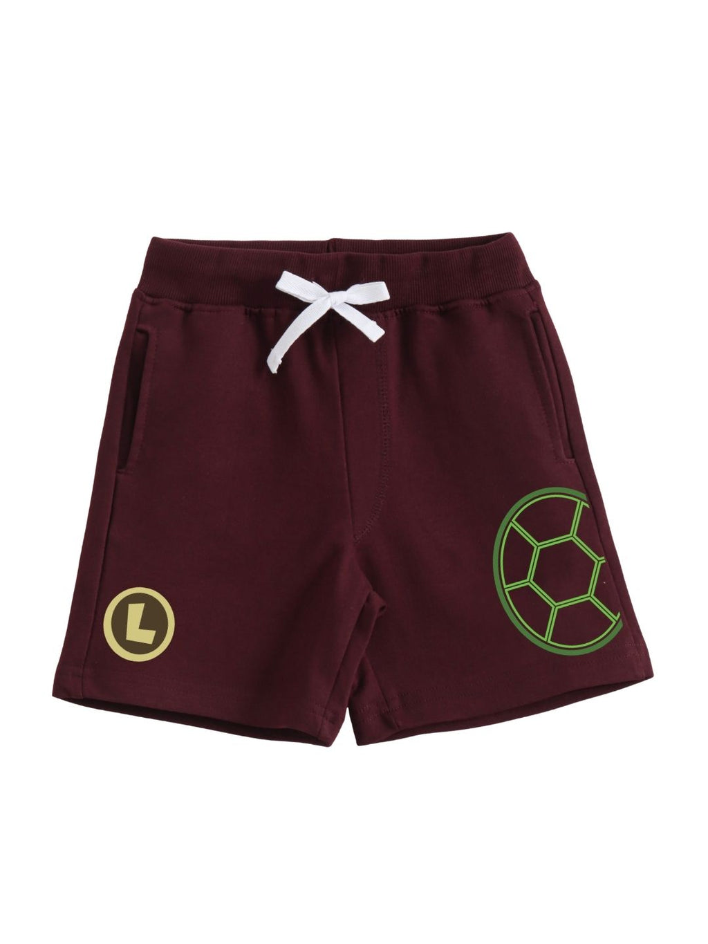 Maroon TMNT Turtle Shell Ninja Action Boys Shorts