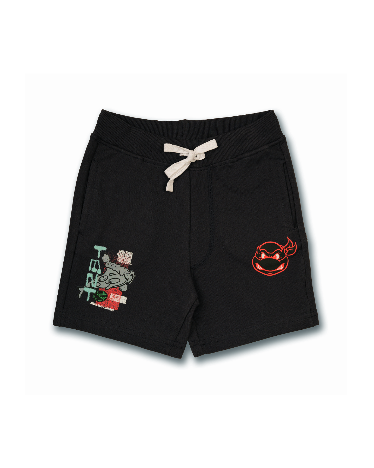 Black SpongeBob Neon Graphic Kids Shorts 