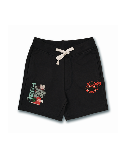 Black SpongeBob Neon Graphic Kids Shorts 