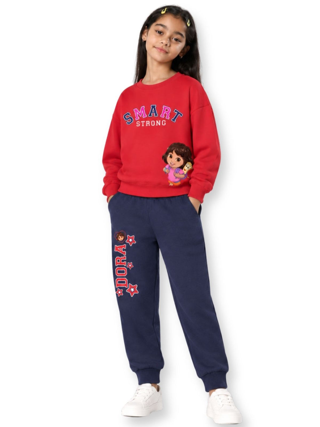 Smart Strong Girls Printed Sweatshirt & Jogger Set – Dora©