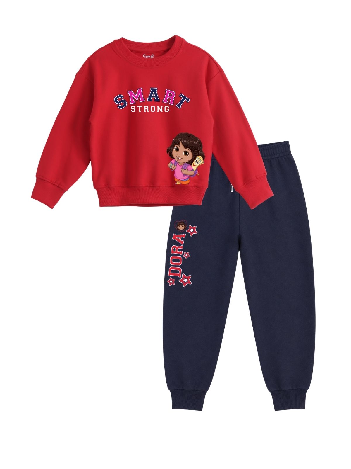 Smart Strong Girls Printed Sweatshirt & Jogger Set – Dora©