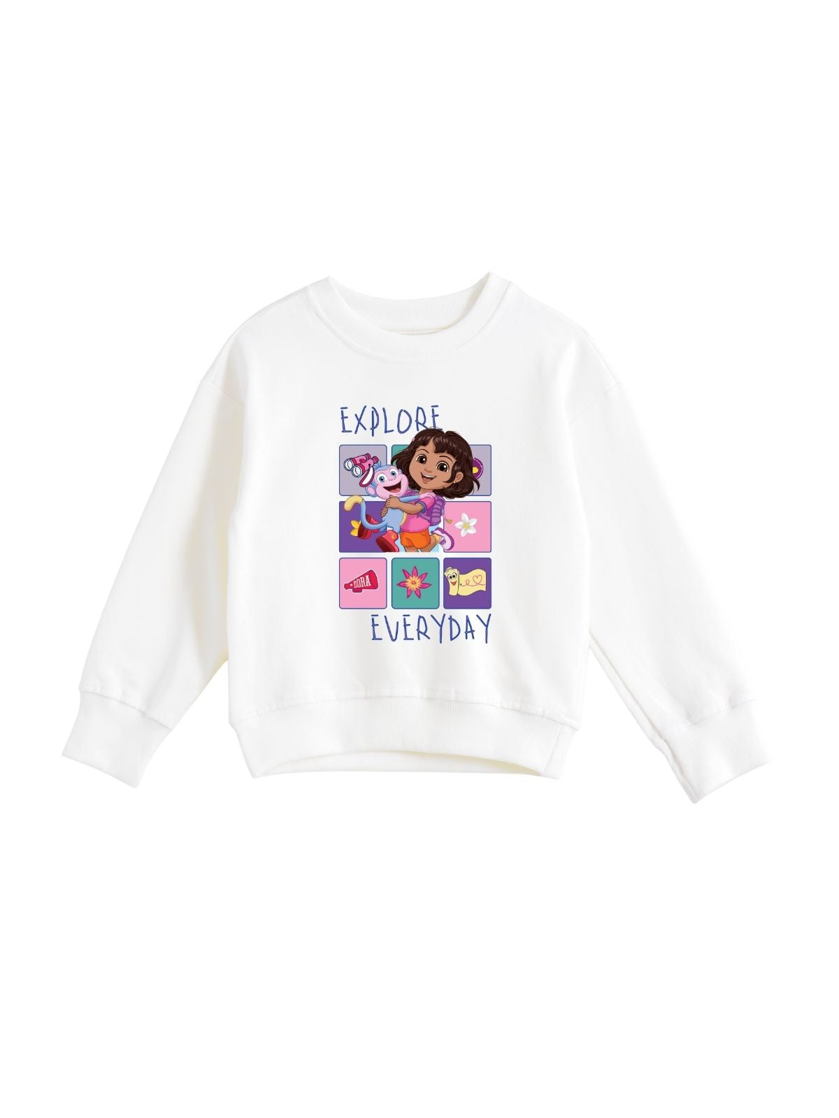 Explore Everyday Girls Printed Sweatshirt & Jogger Set – Dora©