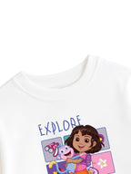 Explore Everyday Girls Printed Sweatshirt & Jogger Set – Dora©