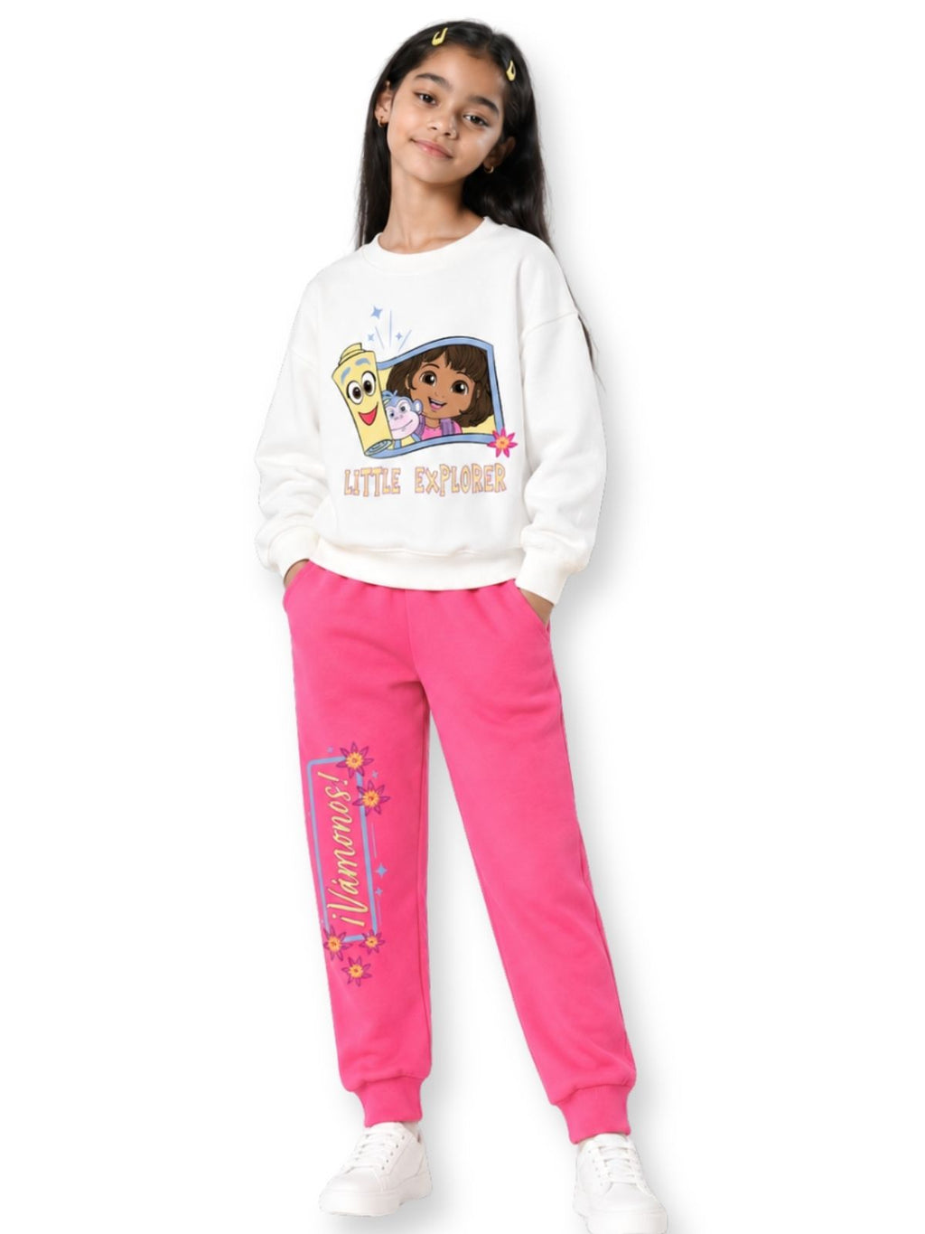 Little Explorer Girls Printed Sweatshirt & Jogger Set – Dora©