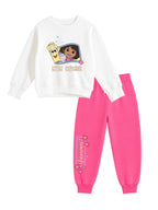 Little Explorer Girls Printed Sweatshirt & Jogger Set – Dora©