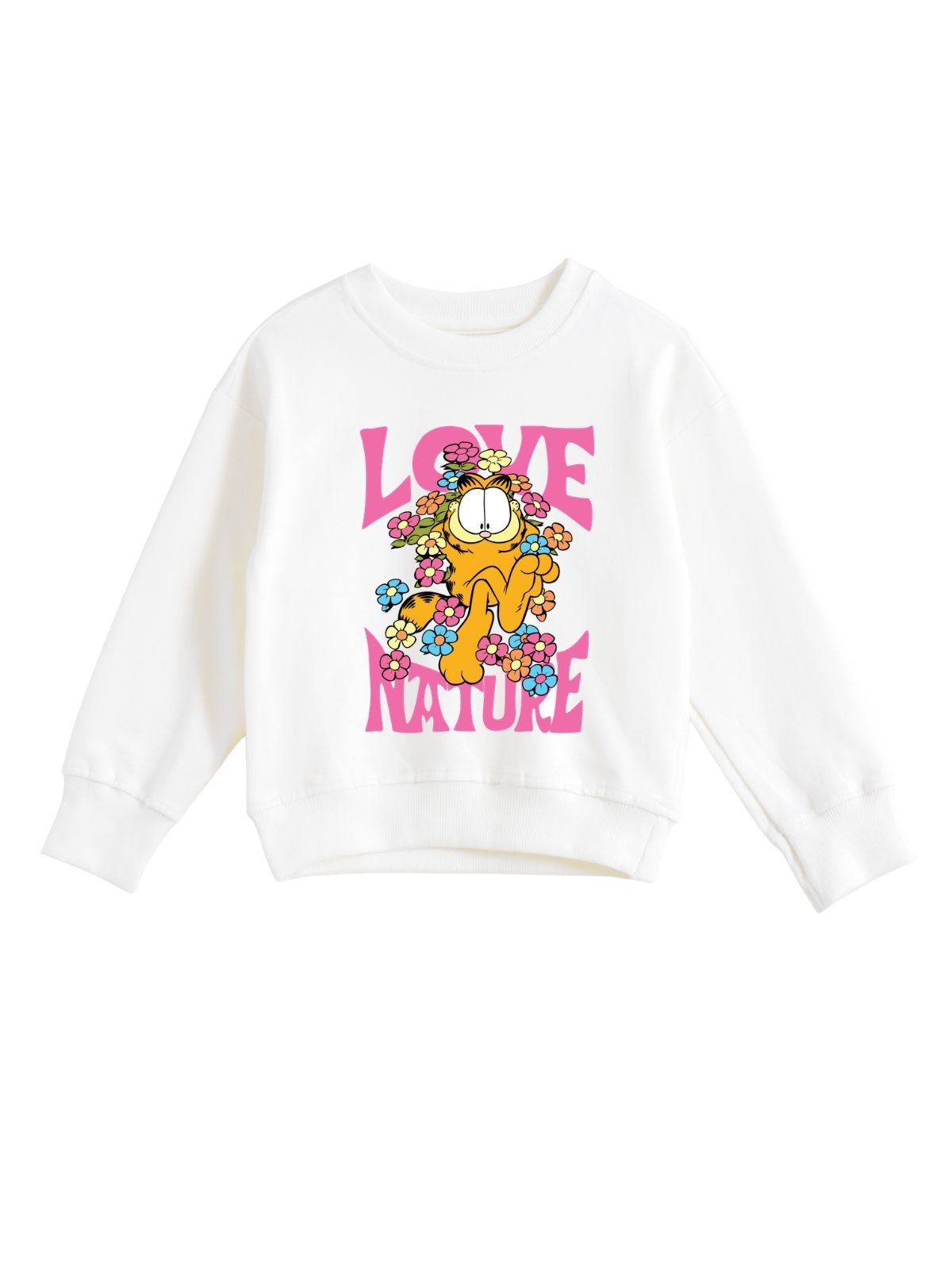 Love Nature Girls Printed Sweatshirt & Jogger Set – Garfield©