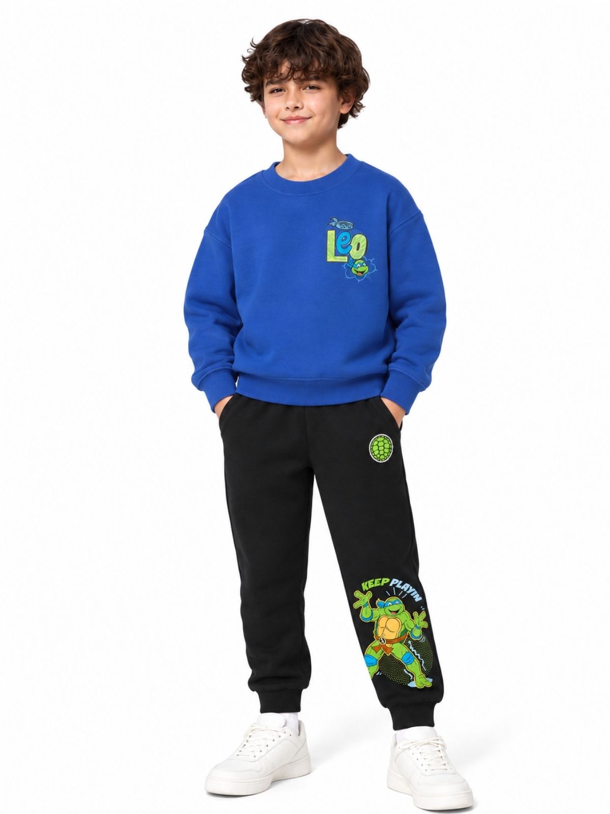 Leonardo Keep Playing Boys Printed Sweatshirt & Jogger Set – Ninja Turtles©