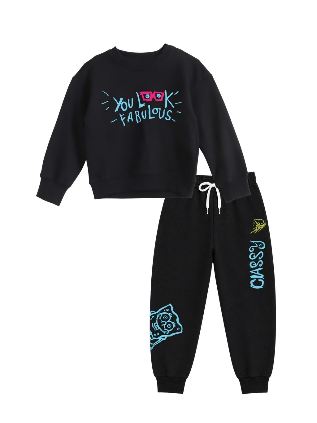 You Look Fabulous Boys Printed Sweatshirt & Jogger Set – SpongeBob©