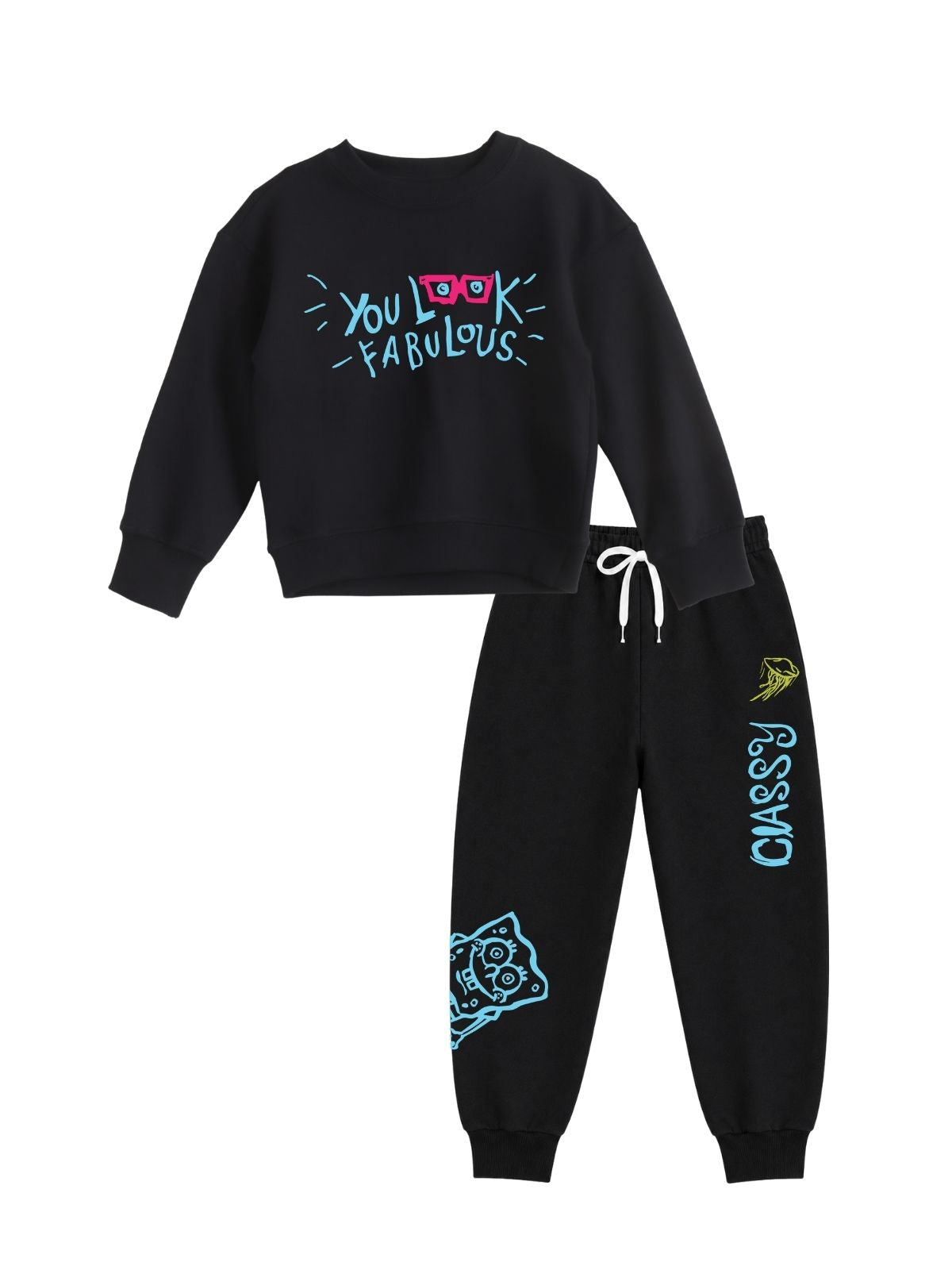 You Look Fabulous Boys Printed Sweatshirt & Jogger Set – SpongeBob©