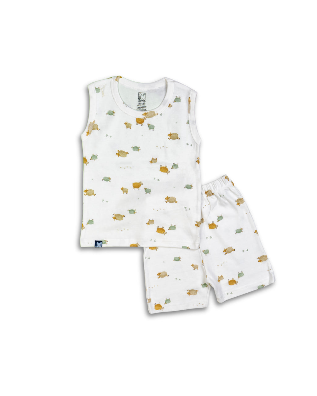 Seniors White Sheep Printed Lounge Wear