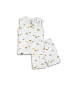 Seniors White Sheep Printed Lounge Wear