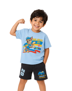 Sky Blue Paw Patrol “Believe It!” Kids T- Shirt and Shorts Set
