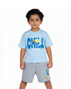 
Sky Blue SpongeBob “Chill Mode” Kids T- Shirt and Shorts Set
