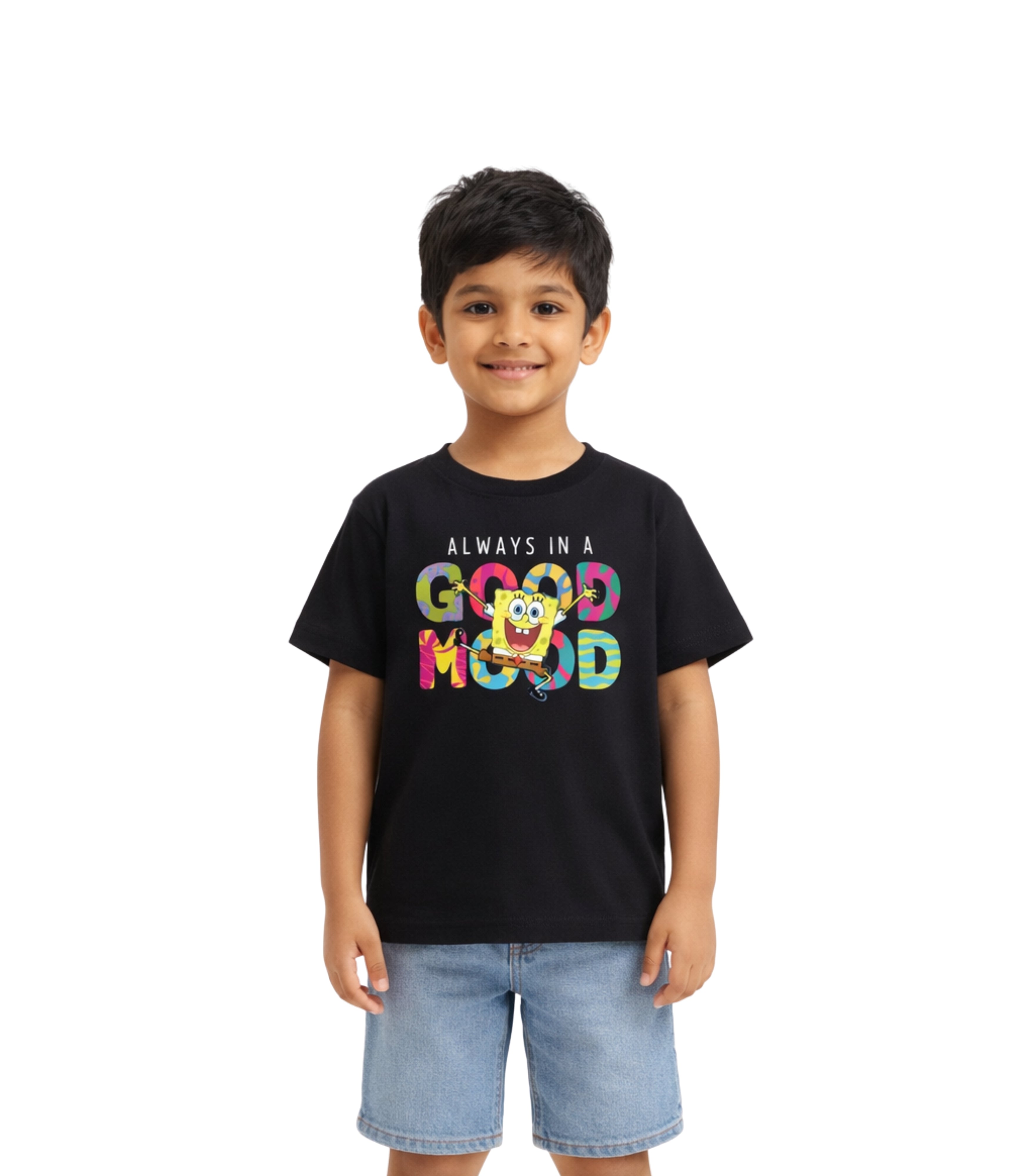 SpongeBob Good Mood Print Kids T-Shirt