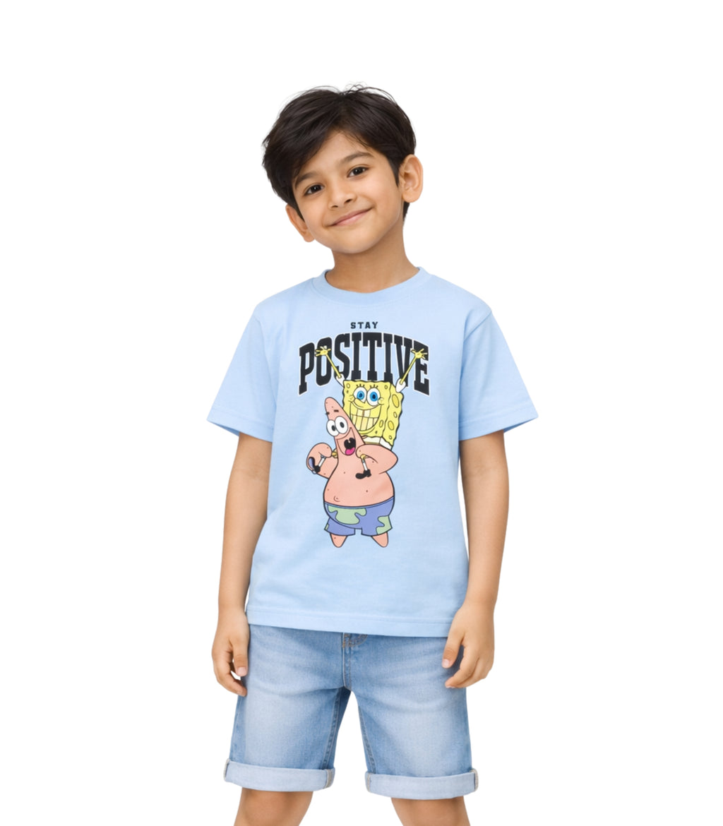 SpongeBob Stay Positive Print Kids T-Shirt