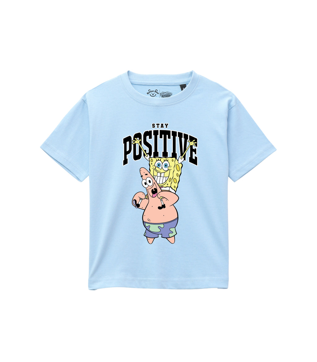 SpongeBob Stay Positive Print Kids T-Shirt