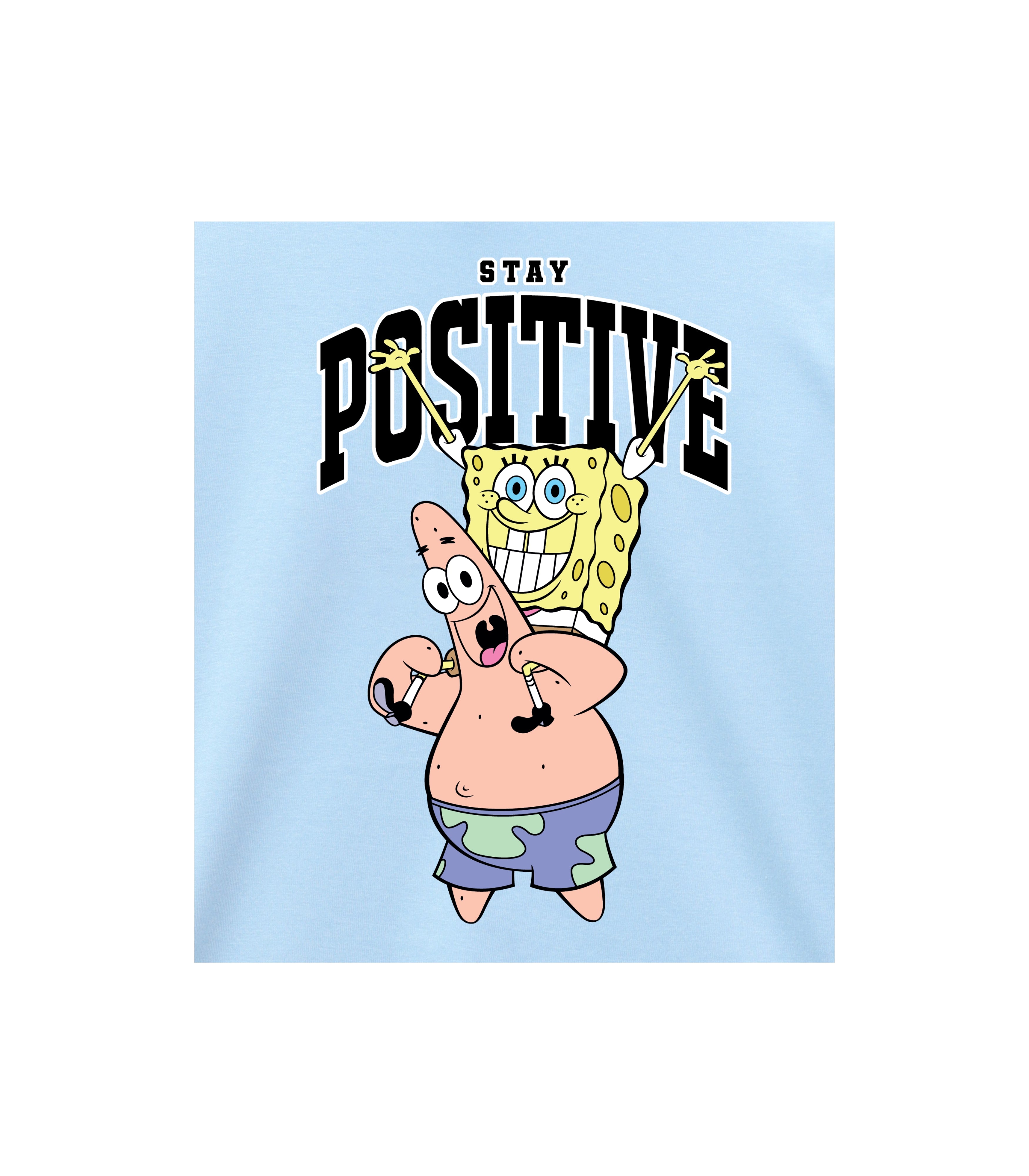 SpongeBob Stay Positive Print Kids T-Shirt