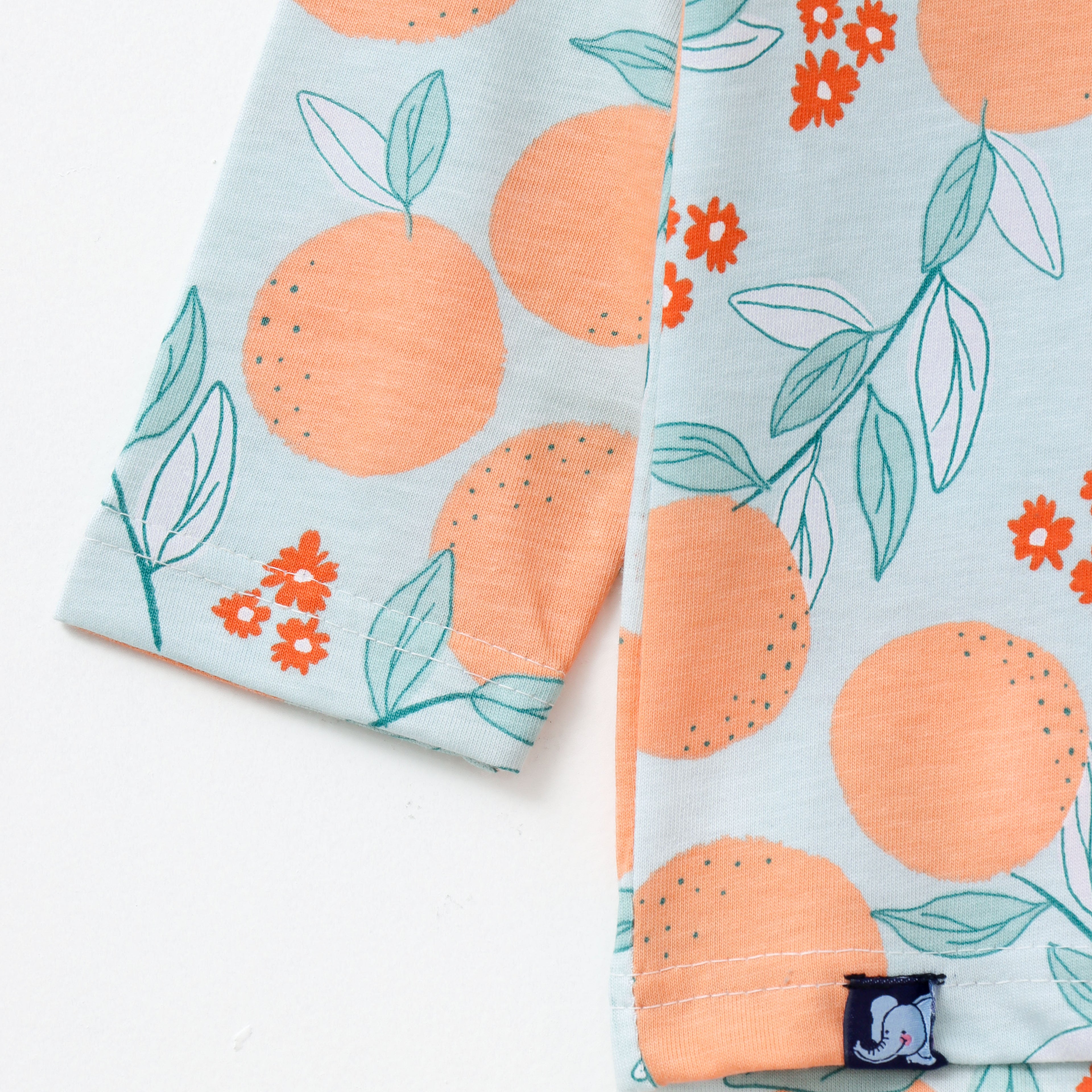 Sweet Orange Garden Print Kids Pyjama Sets
