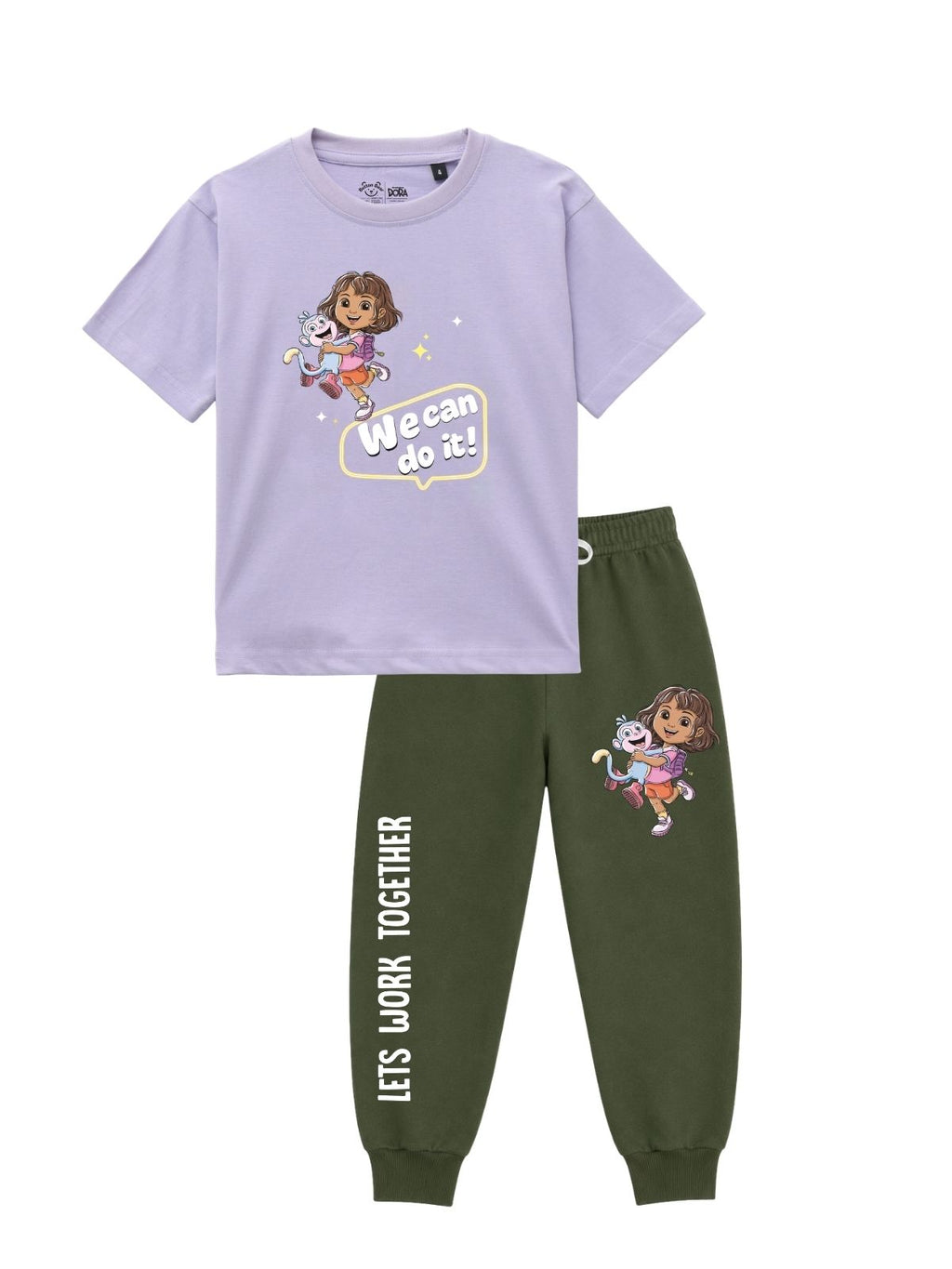 We Can Do It Print Kids T-Shirt & Jogger Set – Dora the Explorer©