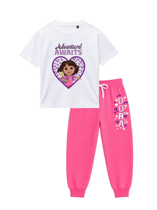 Adventure Awaits Heart Print Kids T-Shirt & Jogger Set – Dora the Explorer©