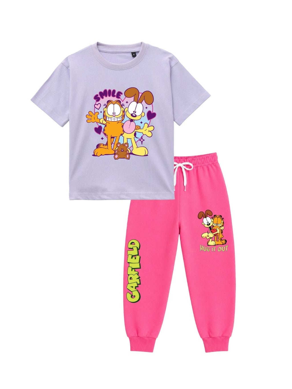 Smile Together Graphic Kids T-Shirt & Jogger Set – Garfield©