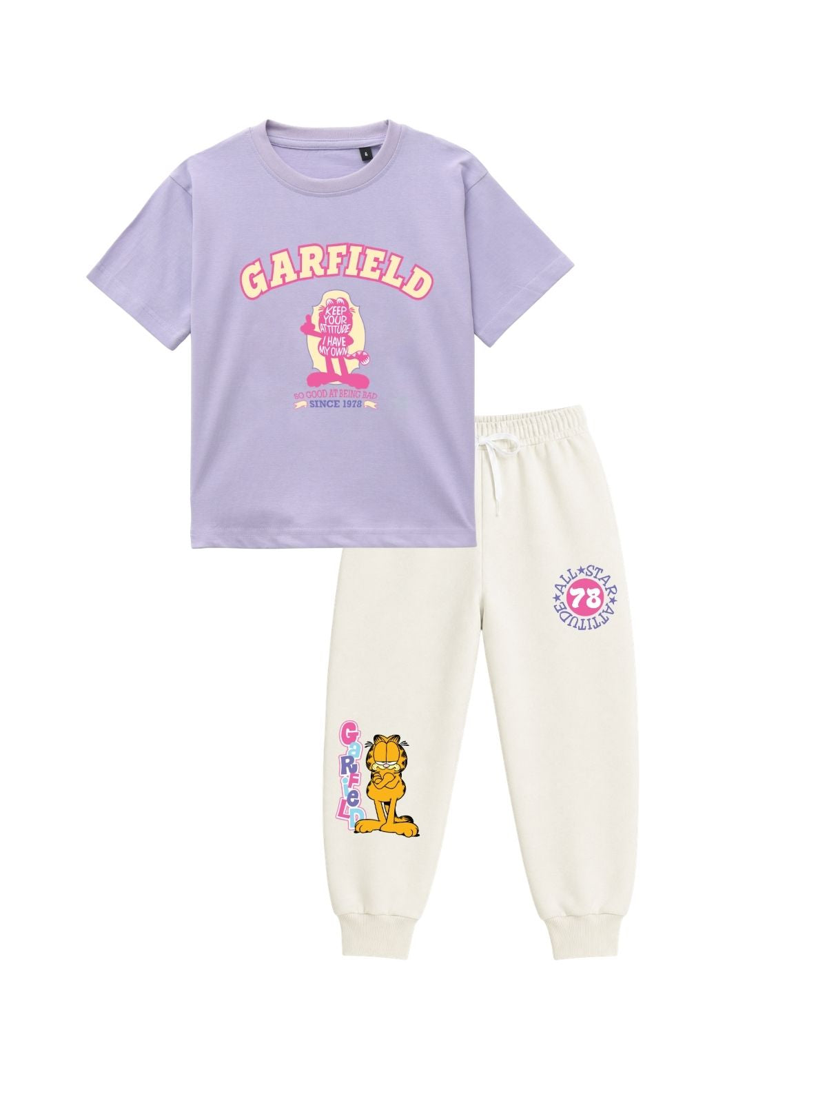 Keep Your Attitude Graphic Kids T-Shirt & Jogger Set – Garfield©