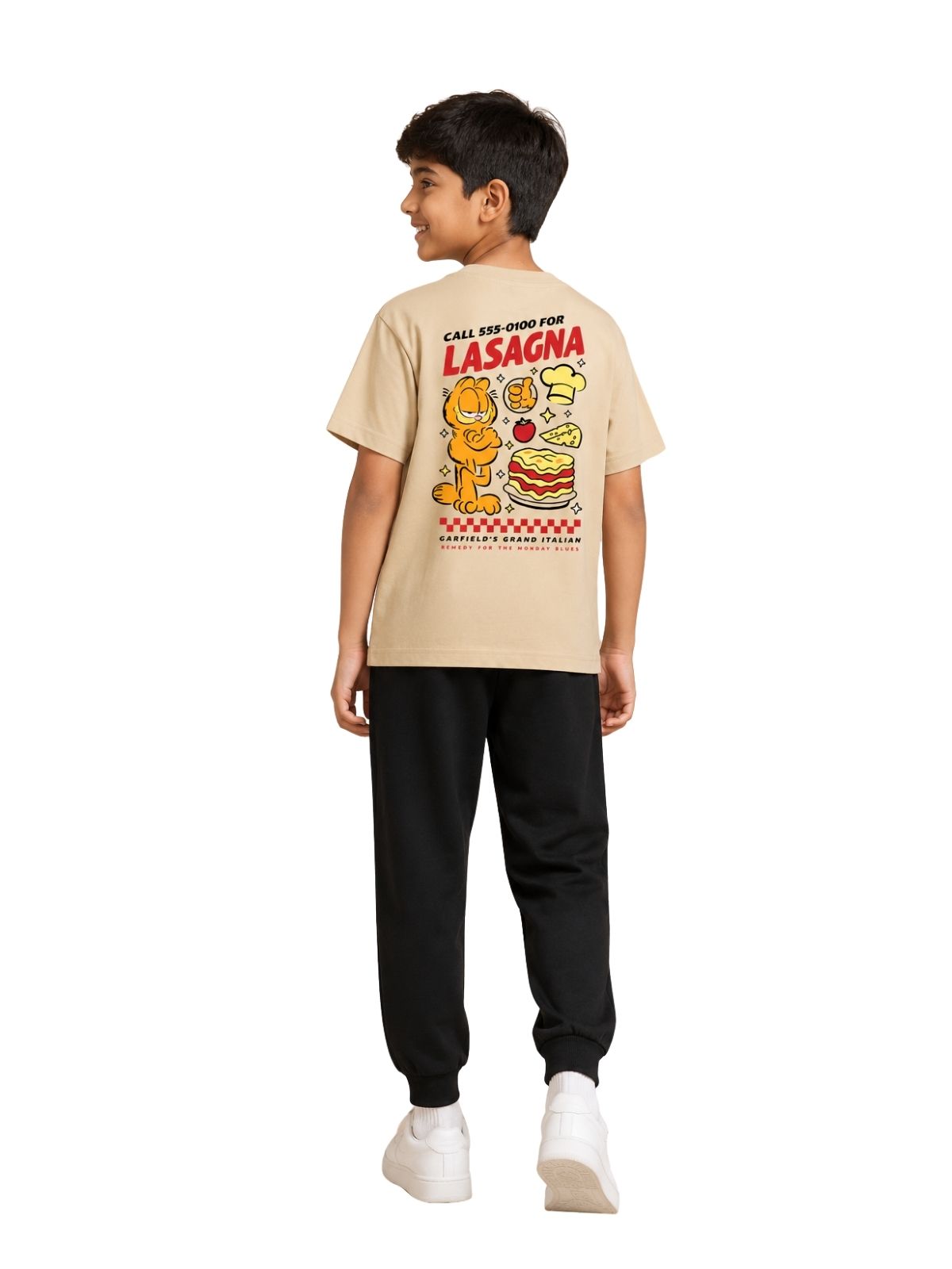 Cat vs Food Chest Print Kids T-Shirt & Jogger Set – Garfield©