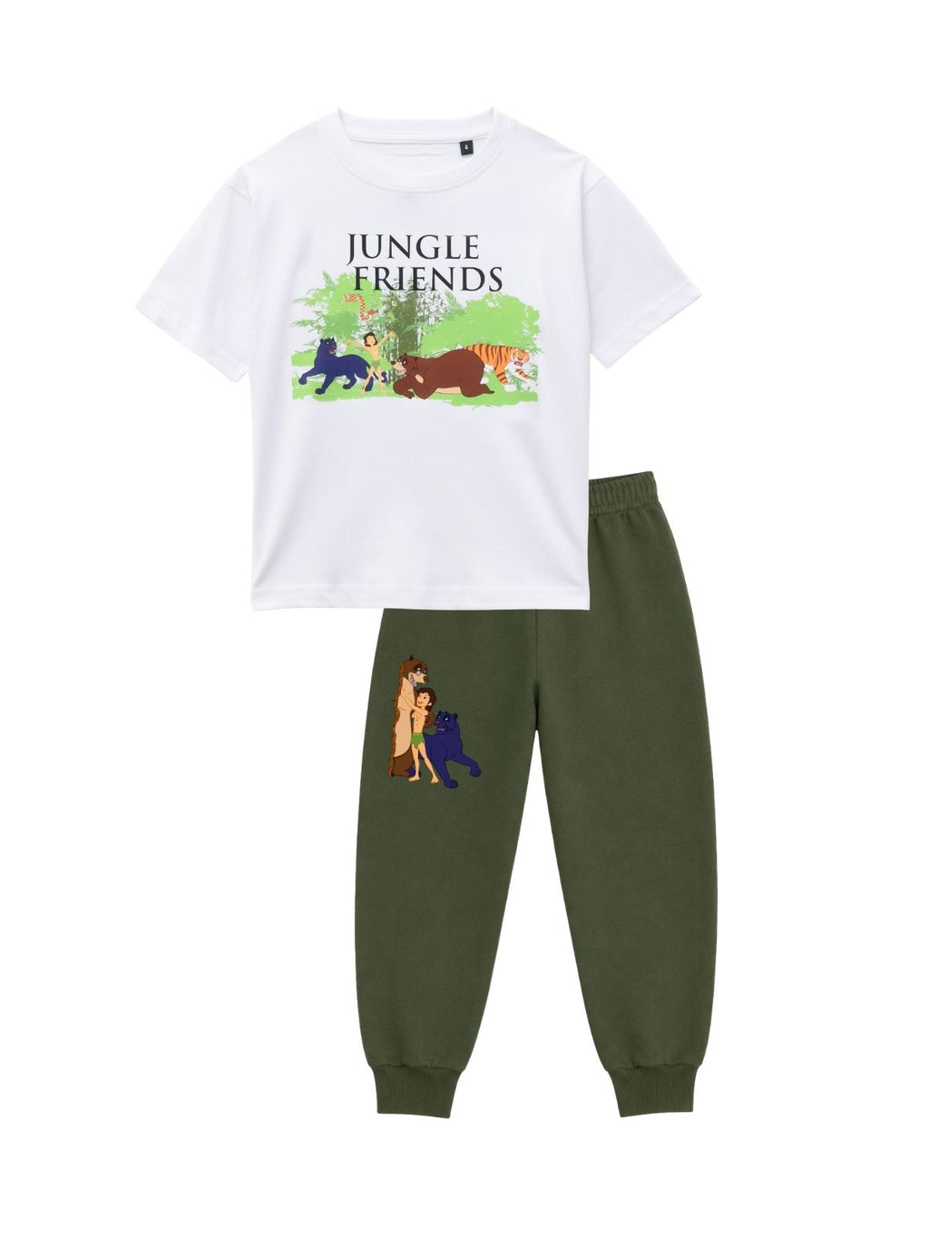 Jungle Friends Forest Print Kids T-Shirt & Jogger Set – Jungle Book©