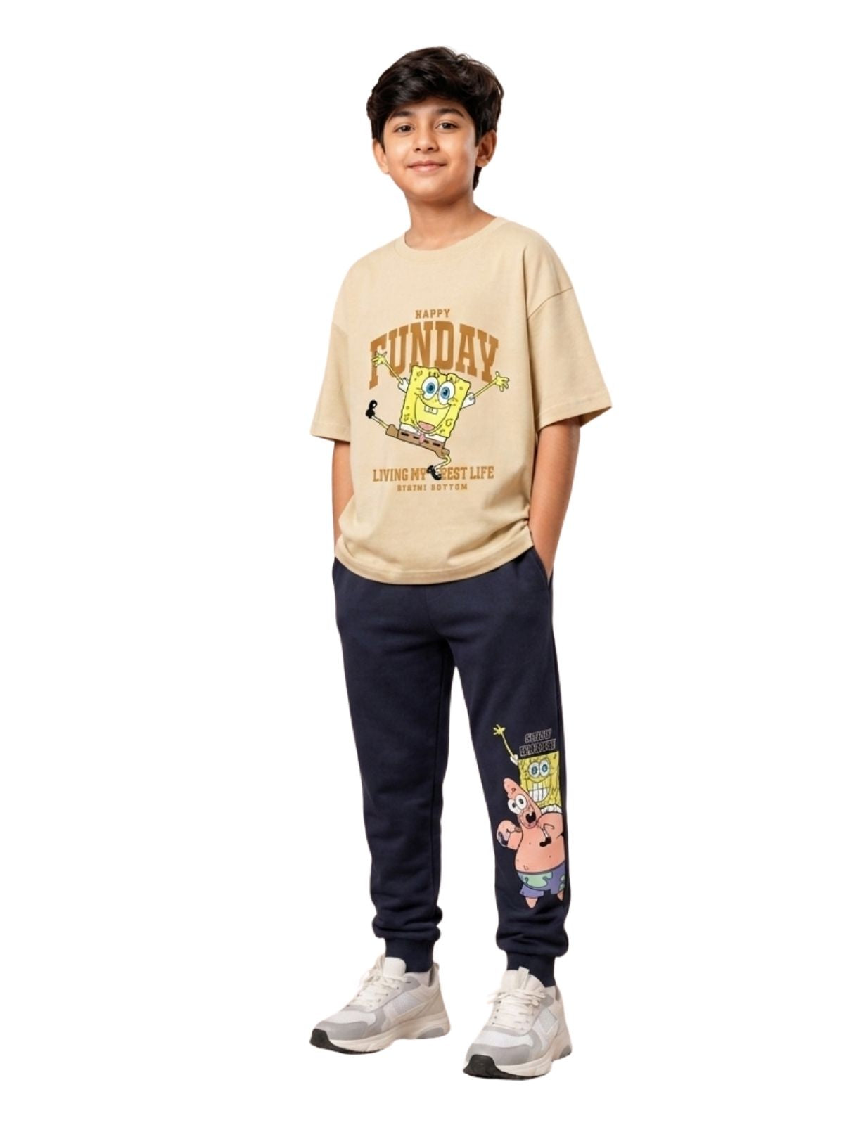 Happy Sunday SpongeBob Graphic Kids T-Shirt & Jogger Set – SpongeBob©