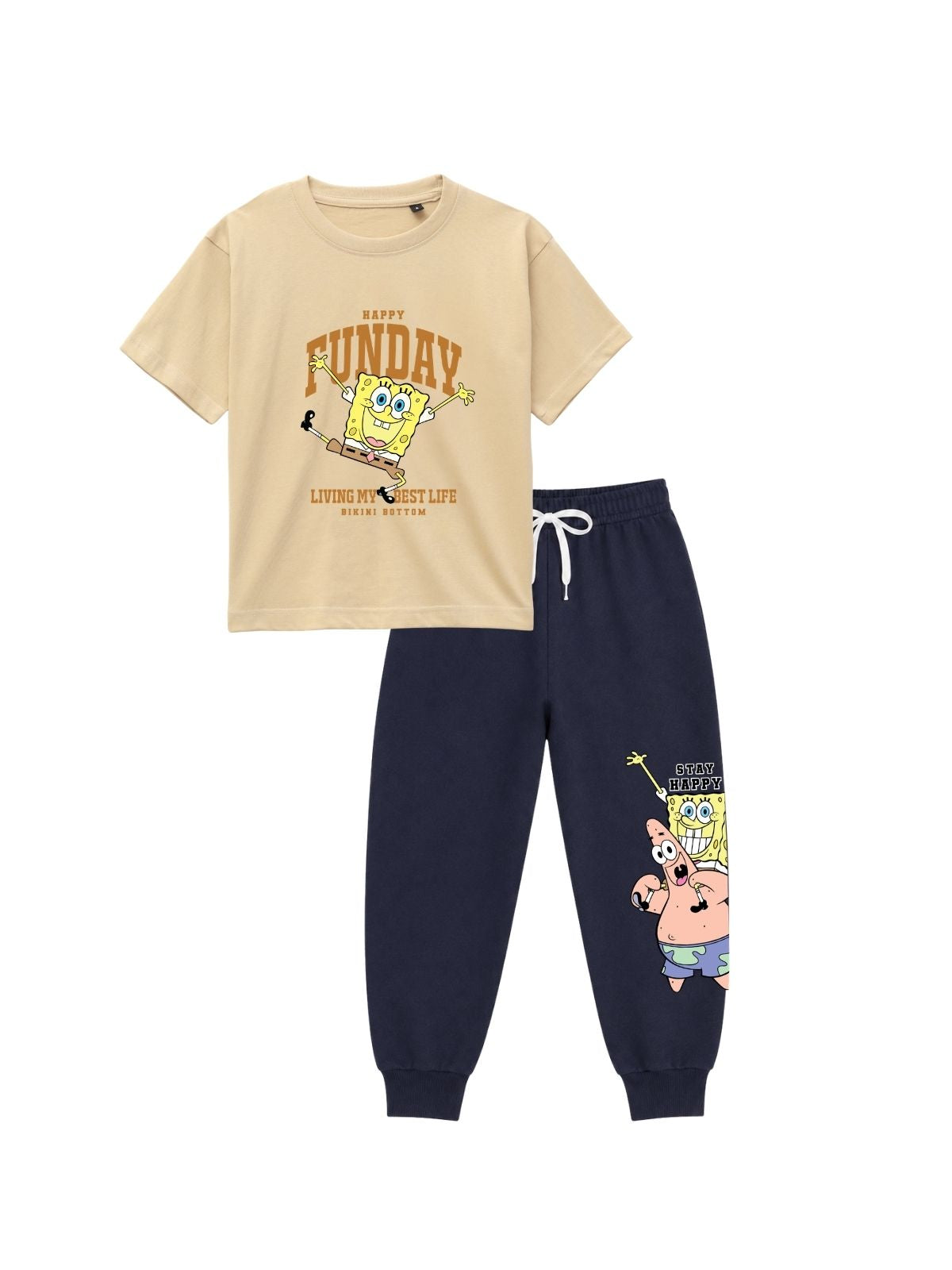Happy Sunday SpongeBob Graphic Kids T-Shirt & Jogger Set – SpongeBob©