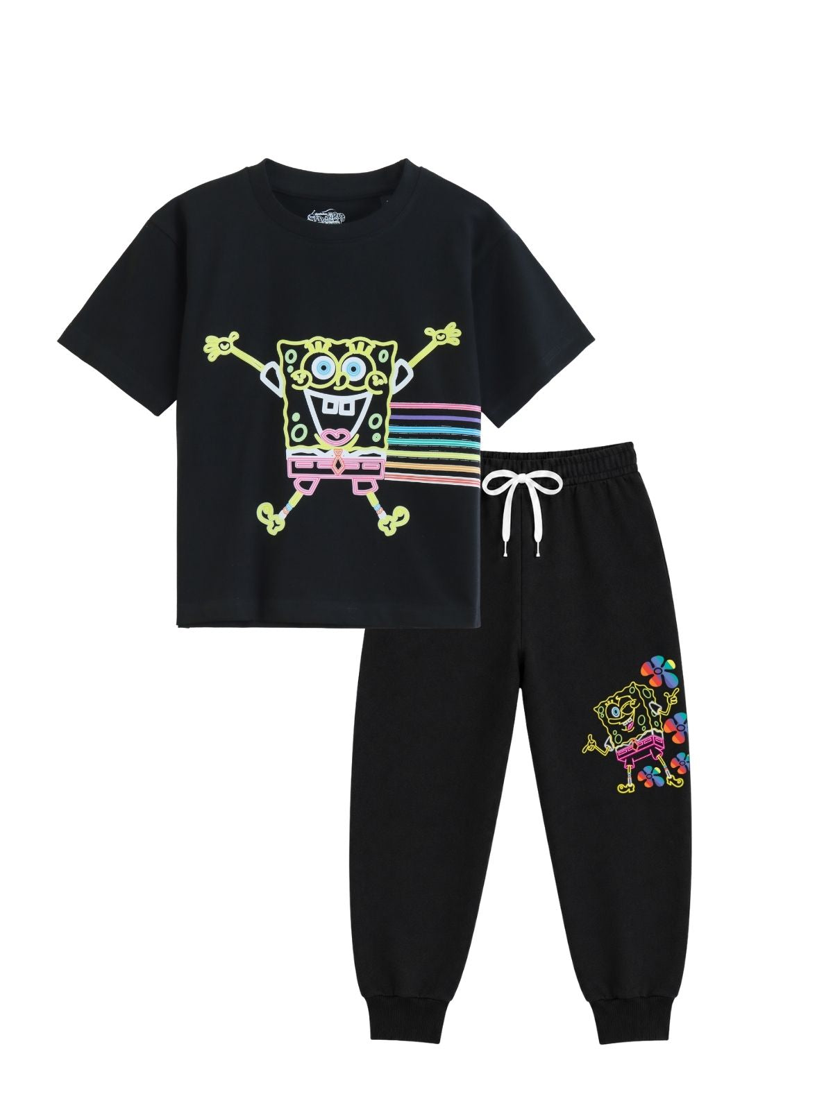 Neon SpongeBob Graphic Kids T-Shirt & Jogger Set – SpongeBob©