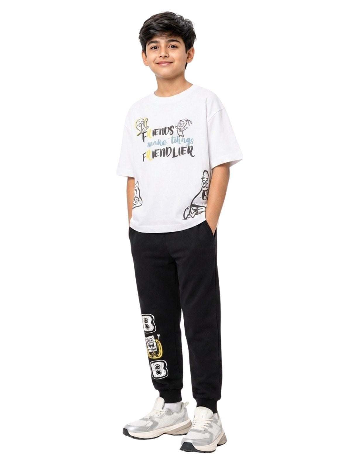 Friends Make Things Friendlier Graphic Kids T-Shirt & Jogger Set – SpongeBob SquarePants©