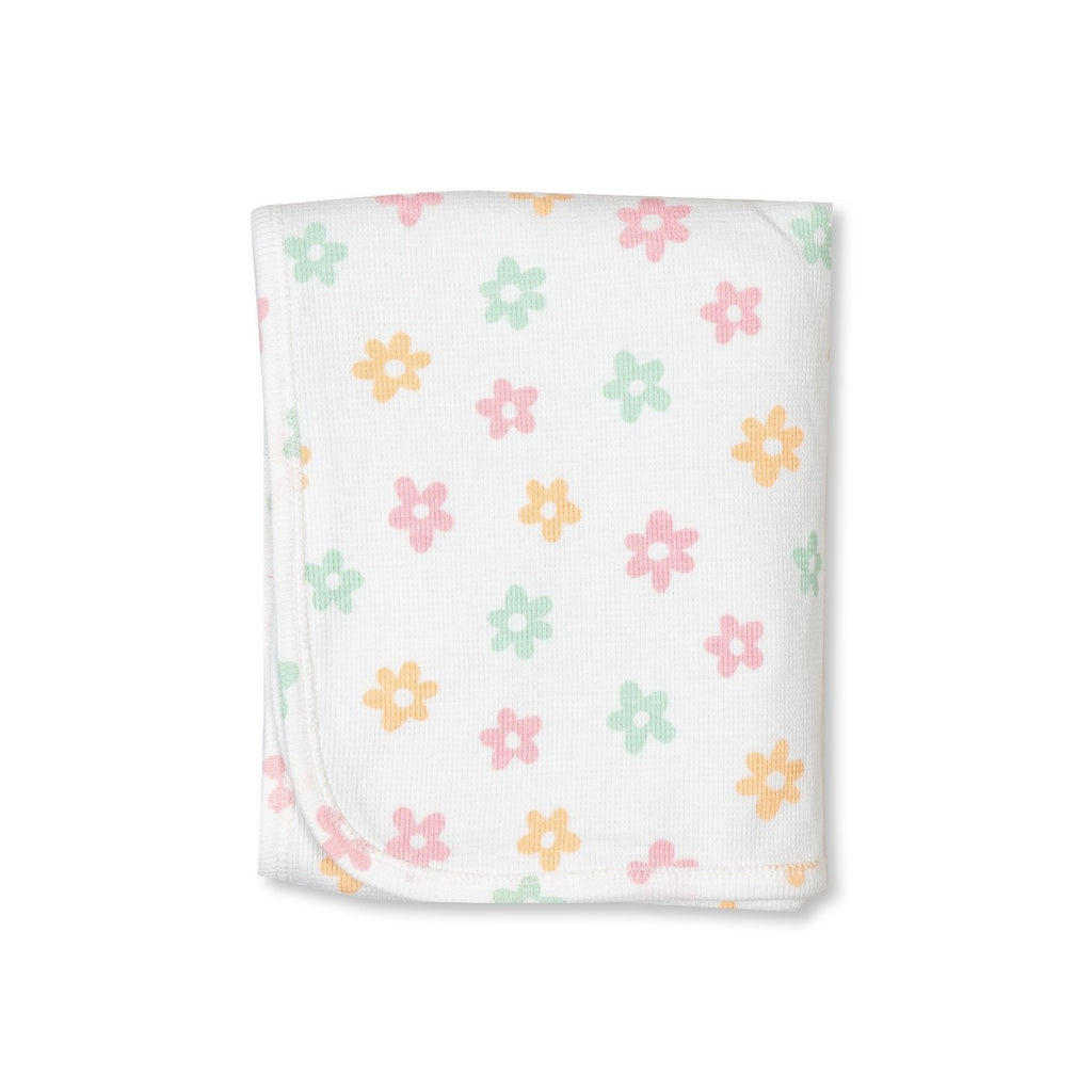 Pink Floral Printed Baby Waffle Hooded Towel