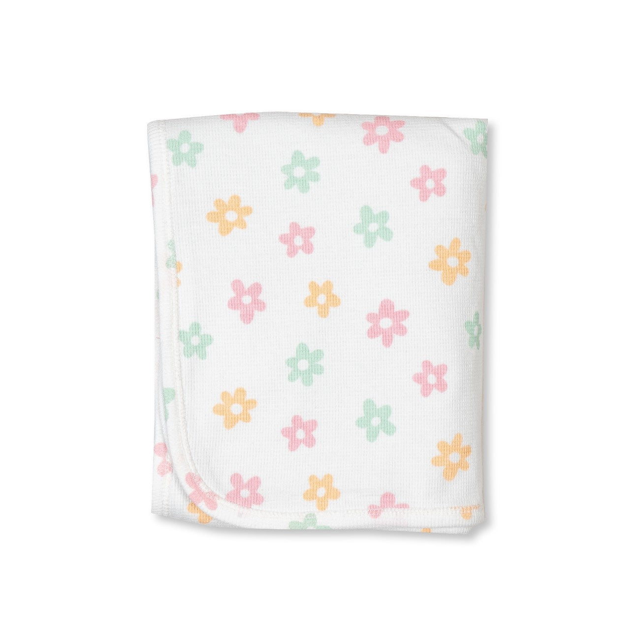 Pink Floral Printed Baby Waffle Hooded Towel