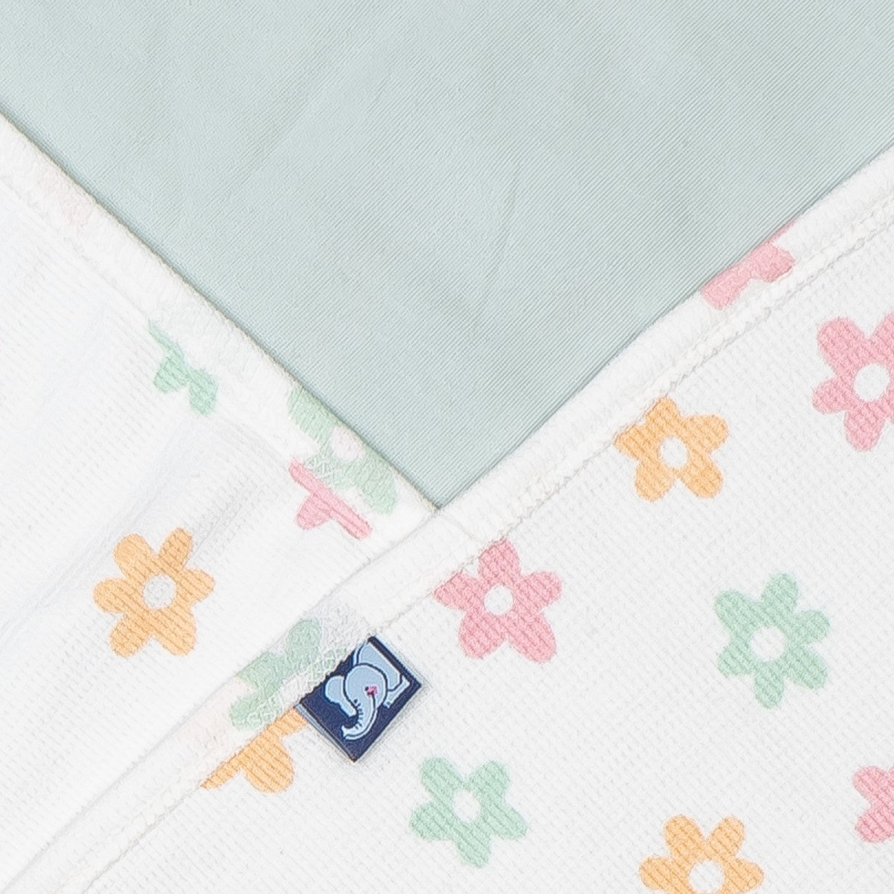 Pink Floral Printed Baby Waffle Hooded Towel
