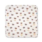 Brown Bear Printed Baby Waffle Hooded Towel