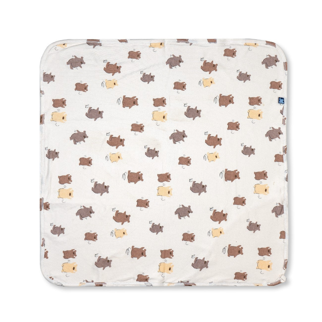 Brown Bear Printed Baby Waffle Hooded Towel
