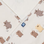 Brown Bear Printed Baby Waffle Hooded Towel