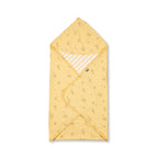 Yellow Teddy Printed Baby Waffle Hooded towel