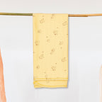 Yellow Teddy Printed Baby Waffle Hooded towel