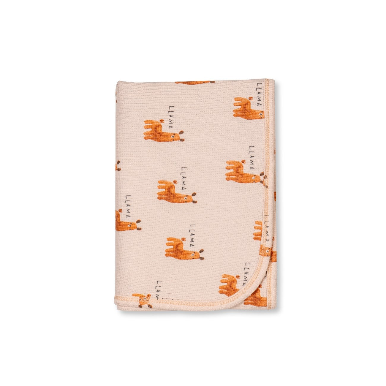 Beige Camel Printed Baby Waffle Hooded Towel