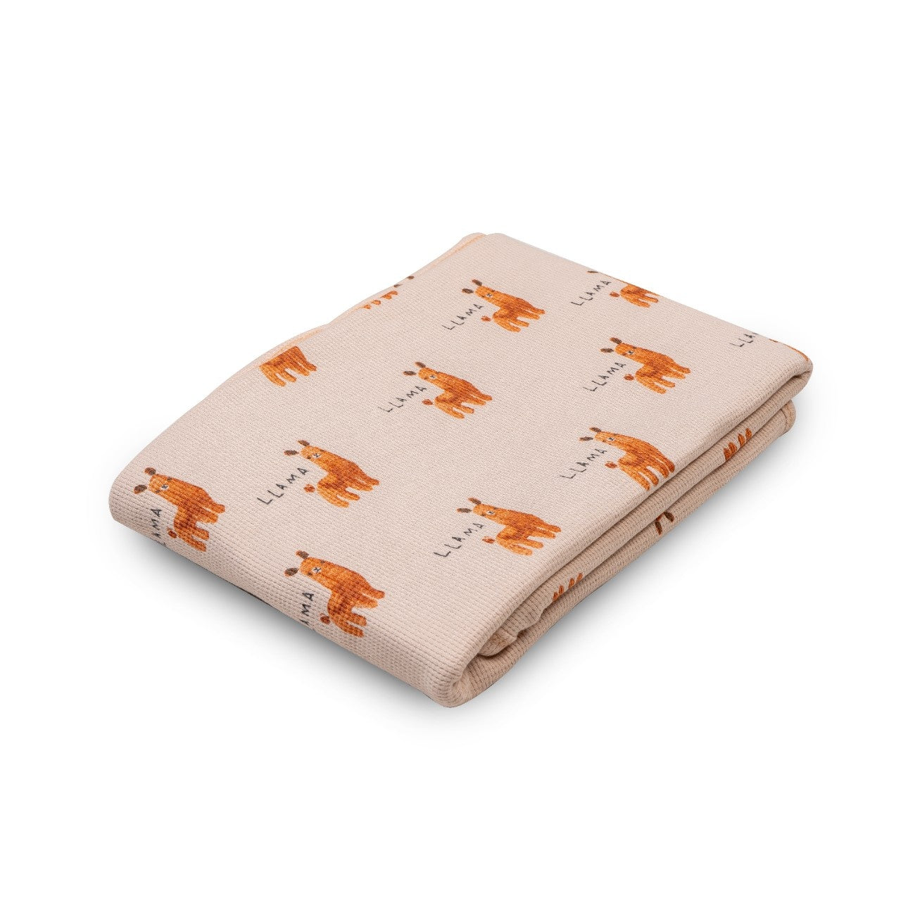 Beige Camel Printed Baby Waffle Hooded Towel